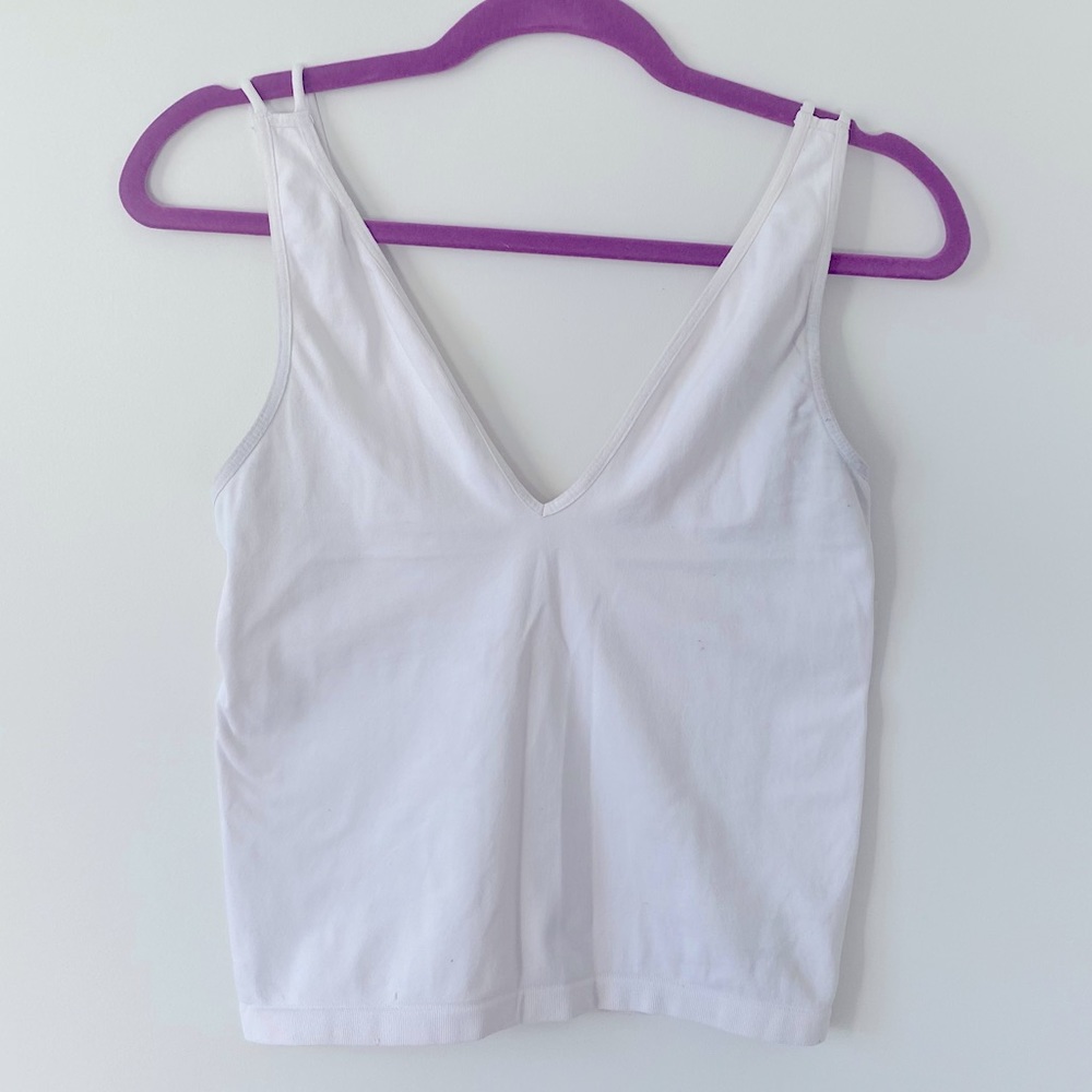 Free People Strappy Cropped White Tank